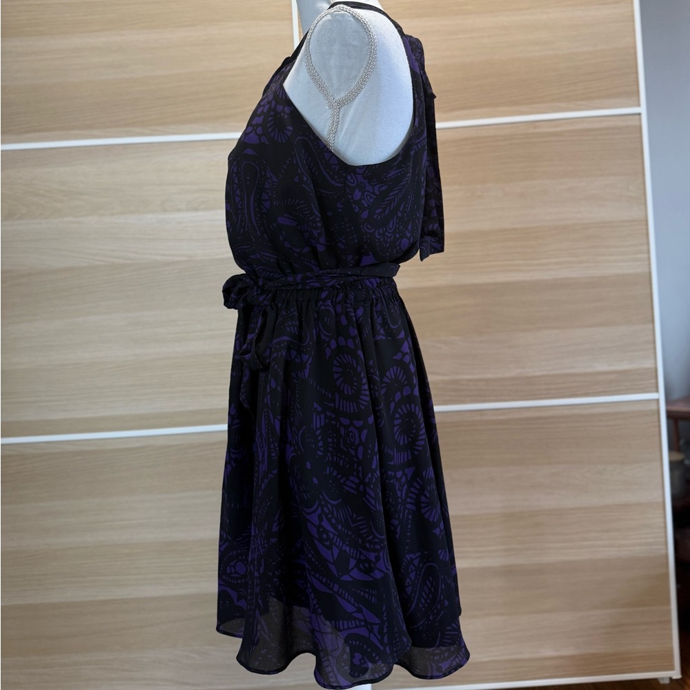 Express Black And Purple Patterned Mini Dress - image 4